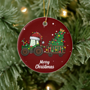 Cute Merry Christmas Tree Ceramic Ornament