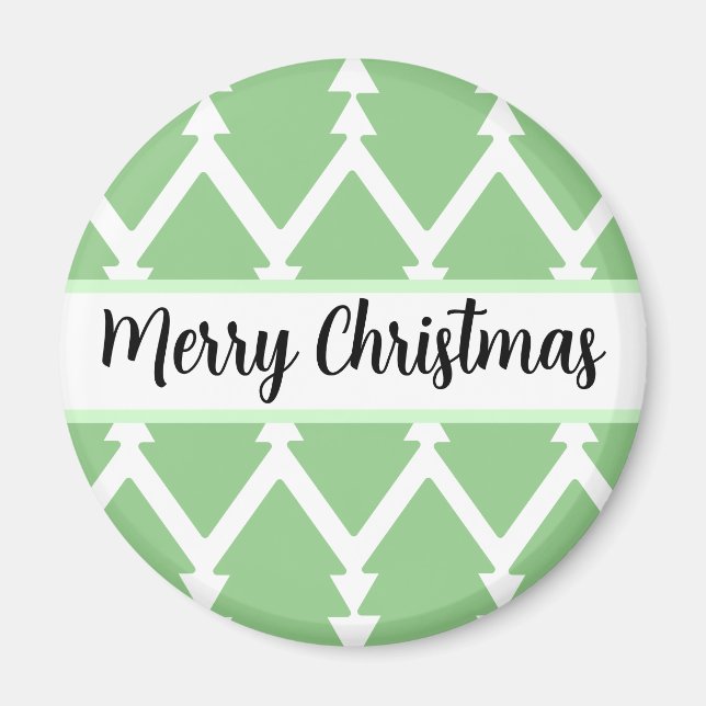 Cute Merry Christmas Tree Design Light Green` Magnet (Front)