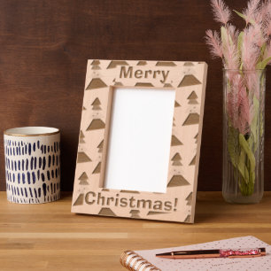 Cute Merry Christmas Trees Pattern Engraved Frames