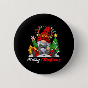 Cute Merry Christmas Xmas Gamer Gnome Video Game B Button