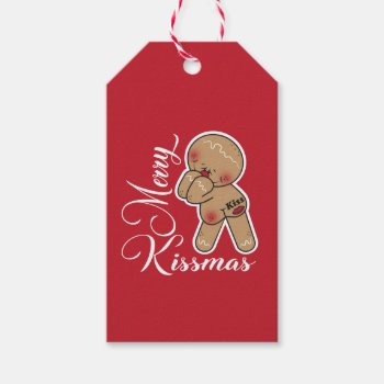 Cute Merry Kissmas Gingerbread Man Gift Tags by HeeHeeCreations at Zazzle