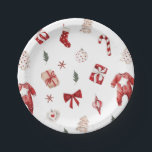 Cute Merry Little Red Winter Christmas Baby Shower Paper Plates<br><div class="desc">Cute Merry Little Red Winter Christmas Baby Shower Paper Plates</div>