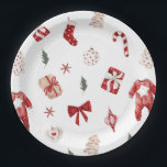 Cute Merry Little Red Winter Christmas Baby Shower Paper Plates<br><div class="desc">Cute Merry Little Red Winter Christmas Baby Shower Paper Plates</div>