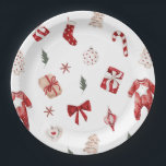 Cute Merry Little Red Winter Christmas Baby Shower Paper Plates<br><div class="desc">Cute Merry Little Red Winter Christmas Baby Shower Paper Plates</div>