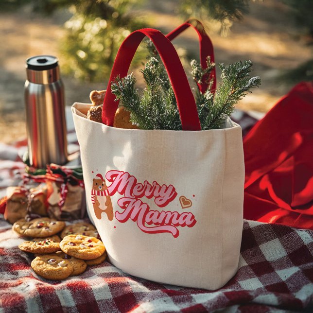 Cute Merry Mama Bear Holiday Season Tote Bag (Cute Merry Mama Bear Holiday Season Tote Bag)