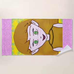Cute Merry Pink  Beach Towel