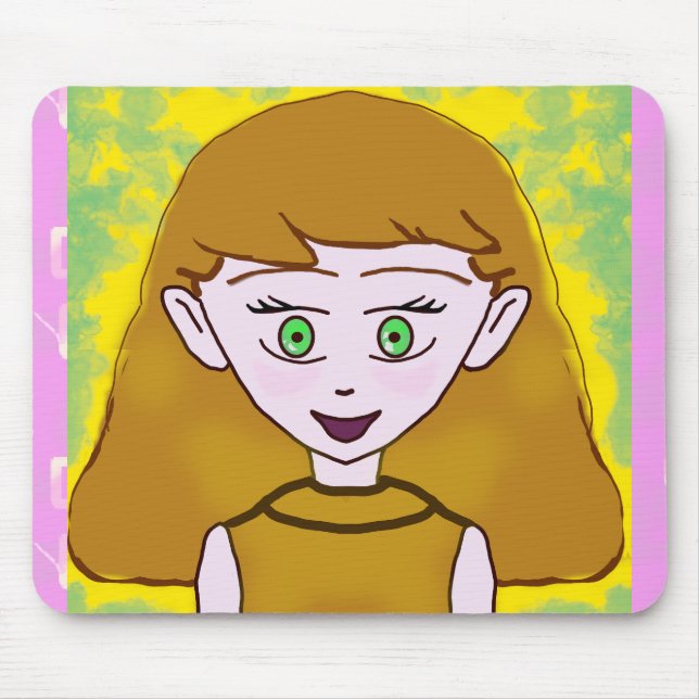 Cute Merry Pink Mouse Pad (Front)
