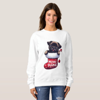 Cute "Merry Pugmas" Christmas Pug Sweatshirt