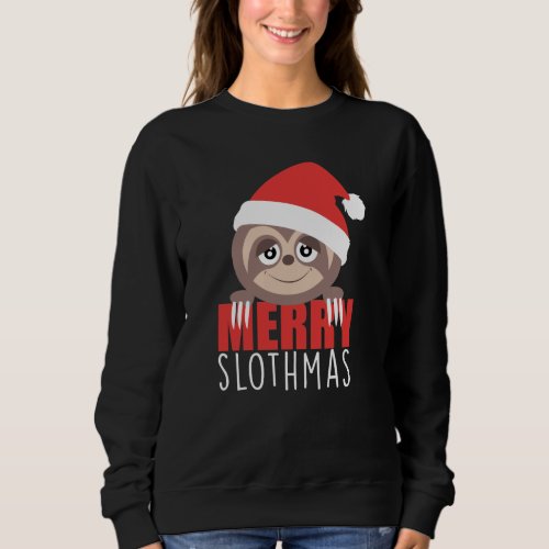 Cute Merry Slothmas Sloth Christmas Xmas Jumper Sweatshirt