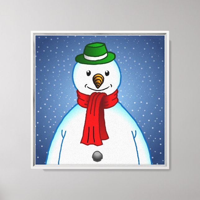 Cute Merry Snowman Canvas Print (Front)