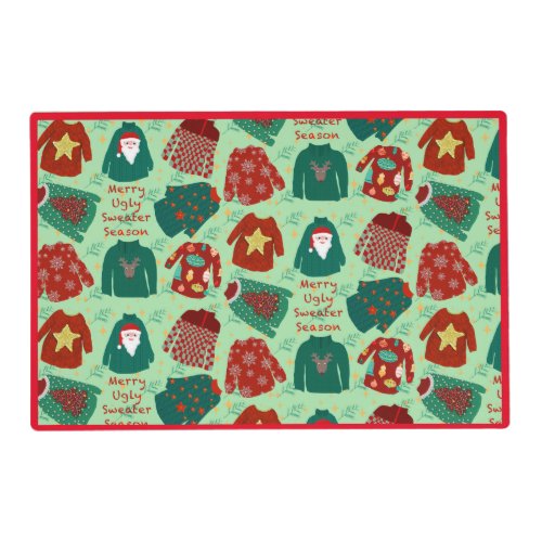 Cute Merry Ugly Sweater Season personalized Placemat