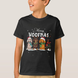 Cute Merry Woofmas Dachshund Christmas Dog Reindee T-Shirt
