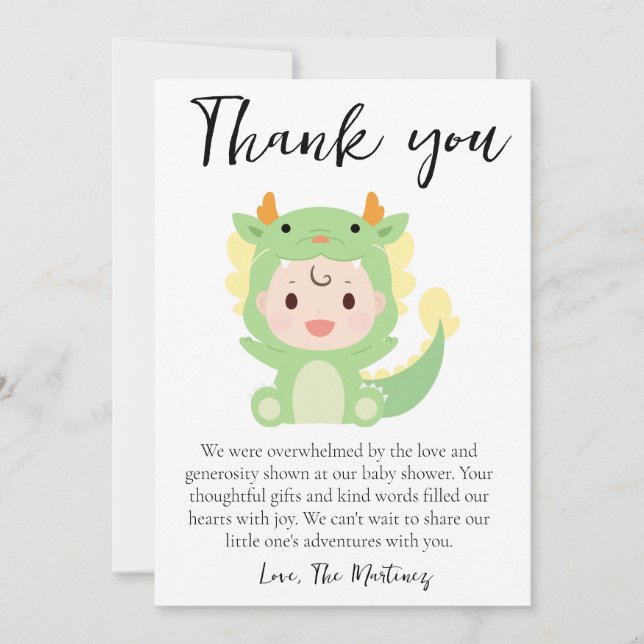 cute message baby shower thank you cards (Front)