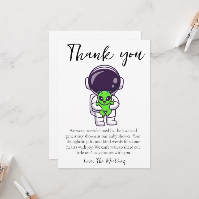 cute message baby shower thank you cards (Front/Back In Situ)