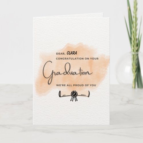 Cute Message Congratulation Graduation Card