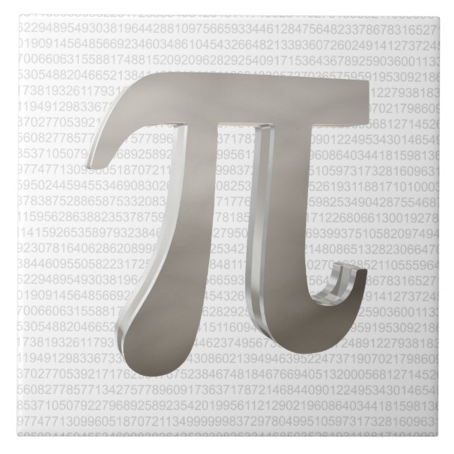 Cute metal pi character ceramic tile (Front)