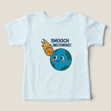 Cute Meteor and Earth Cartoon - “Smooch" Shirt