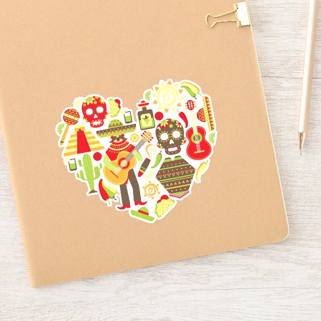 Cute Mexican art Sticker (Notebook)