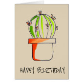 Cute Mexican cactus birthday desert art (Front)