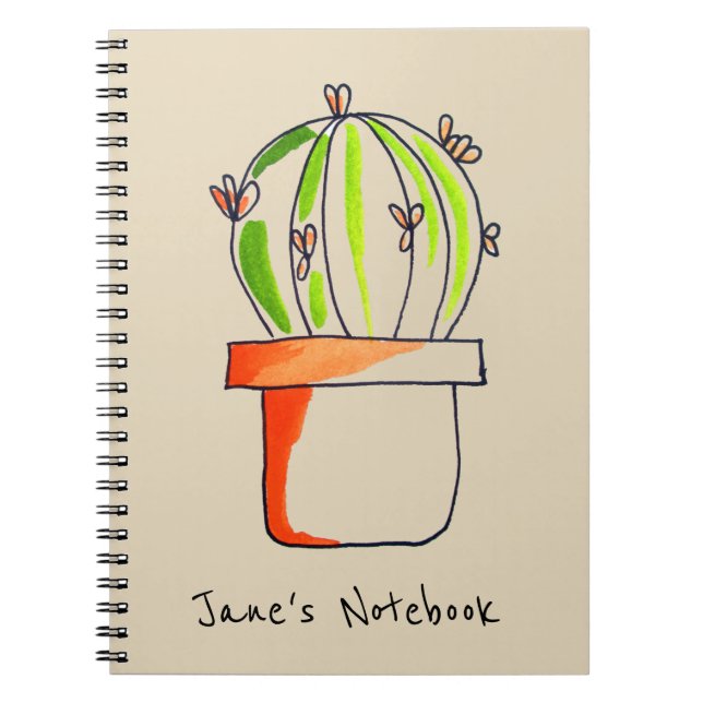 Cute Mexican cactus desert art Notebook (Front)
