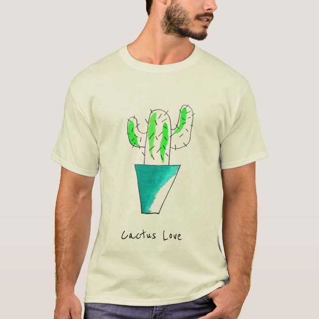 Cute Mexican cactus plant art T-Shirt (Front)
