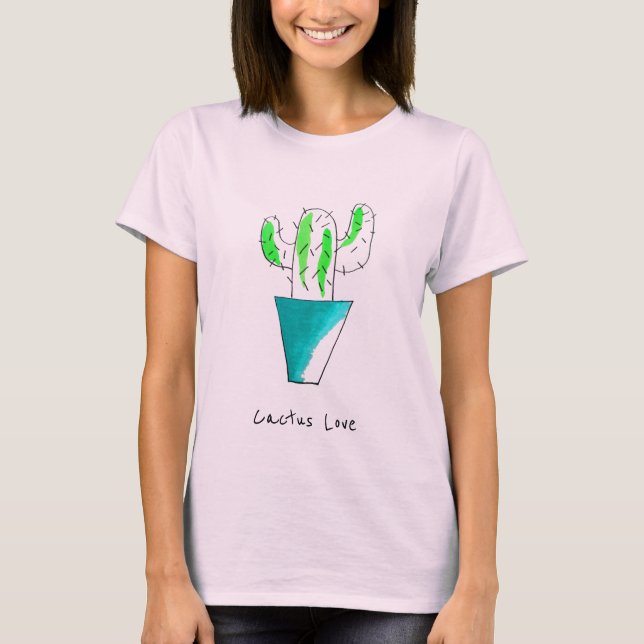 Cute Mexican cactus plant art T-Shirt (Front)