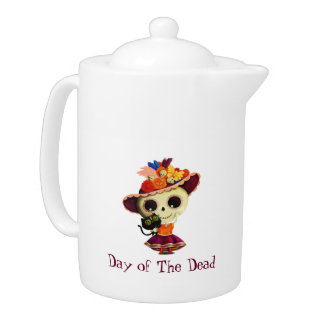 Cute Mexican Day of The Dead Girl Teapot