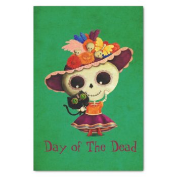 Cute Mexican Day Of The Dead Girl Tissue Paper by partymonster at Zazzle