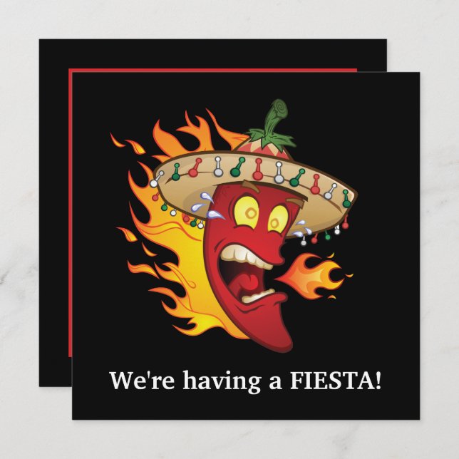 Cute Mexican Fiesta party Invitation (Front/Back)