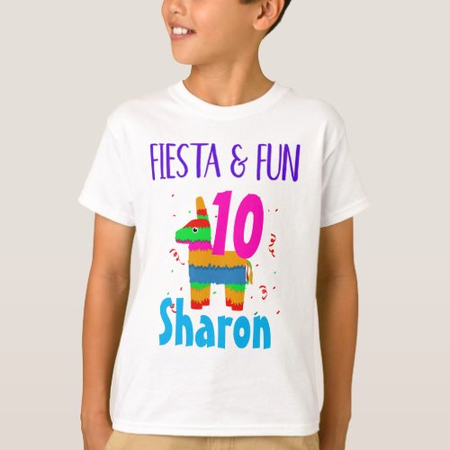 Cute Mexican Piata Fiesta Birthday Girl Custom T_ T_Shirt