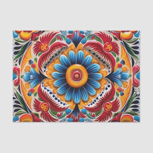 Cute Mexican tile pattern  Tissue Paper (Front)