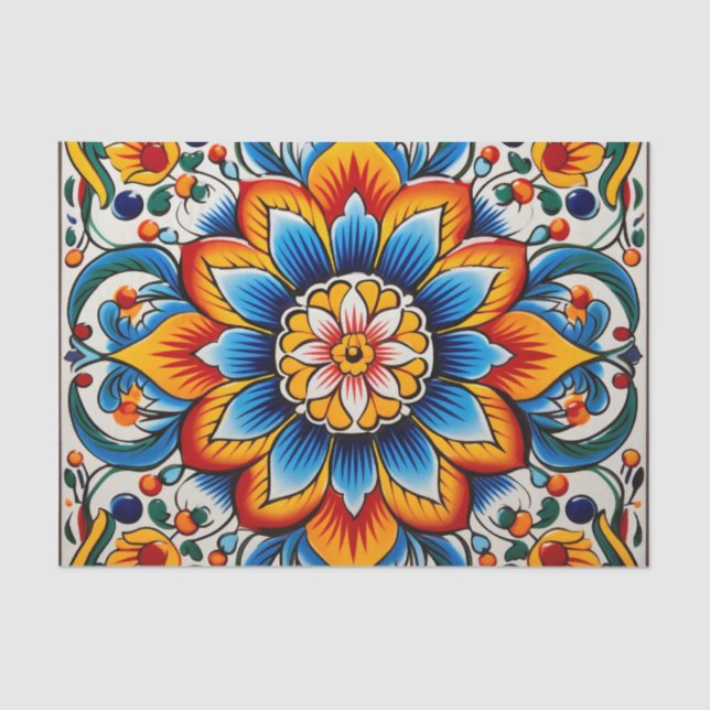 Cute Mexican tile pattern Tissue Paper (Front)