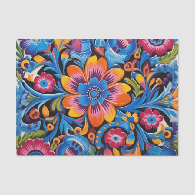 Cute Mexican tile pattern  Tissue Paper (Front)