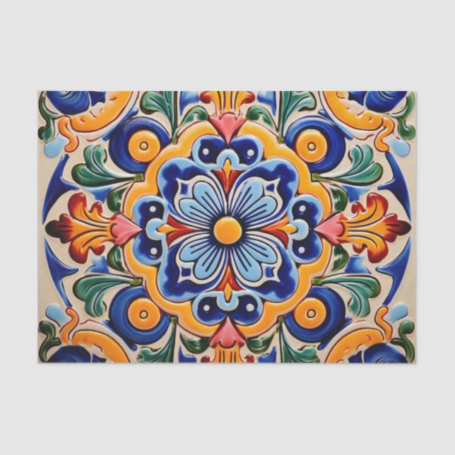 Cute Mexican tile pattern Tissue Paper (Front)