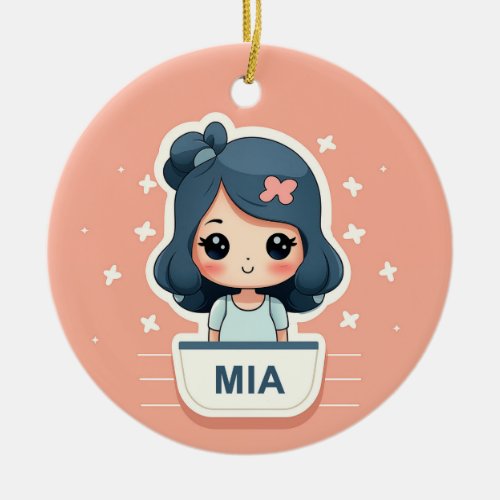 Cute Mia ceramic ornament