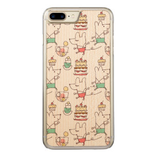 Cute Mice Bakery Chef Drawing Pattern Carved iPhone 8 Plus/7 Plus Case