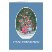Cute Mice Carol Singers German Greeting (Front)