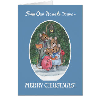 Cute Mice Carol Singers Merry Christmas Cards