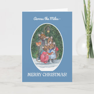 Cute Mice Carol Singers Merry Christmas Holiday Card