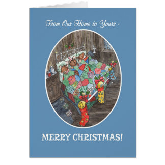 Cute Mice Christmas Stockings Merry Christmas Cards