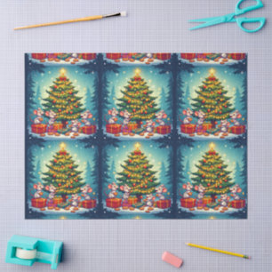 Cute Mice Cookies Christmas Tree Festive Cheerful Tissue Paper