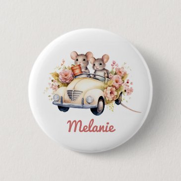 Cute Mice in a Car Kids Birthday Party Favor