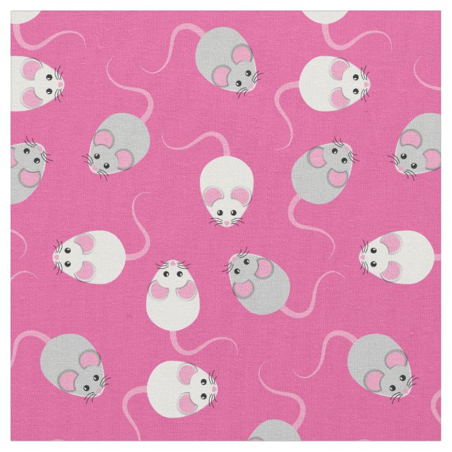 Cute Mice Mouse Animals Fabric (Close Up)
