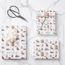 Cute Mice Reading Books Merry Christmas Wrapping Paper Sheets