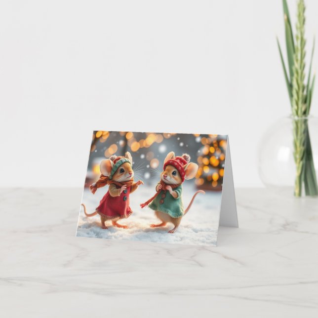Cute Mice Xmas Card (Front)