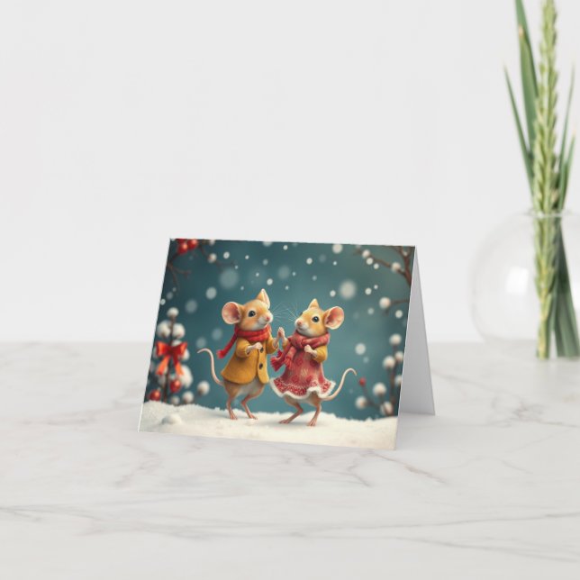 Cute Mice Xmas Card (Front)