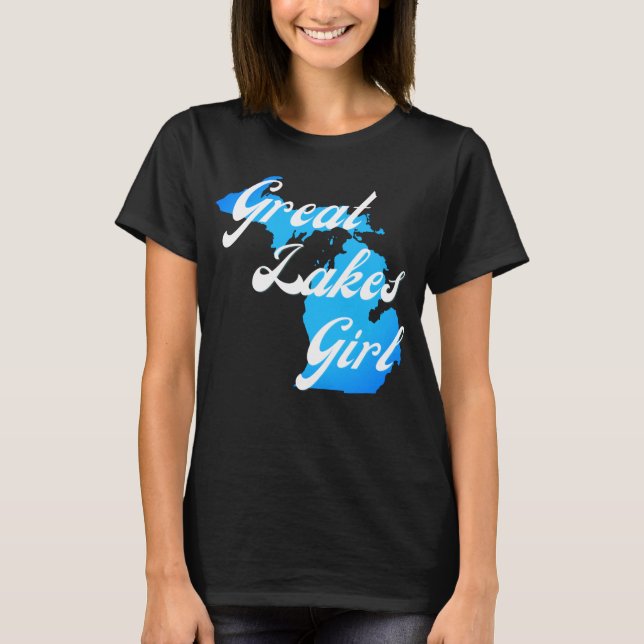 Cute Michigan Great Lakes Girl  T-Shirt (Front)