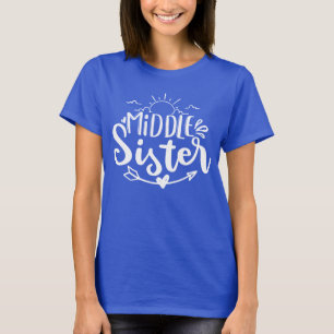 cute middle Sister word art T-Shirt