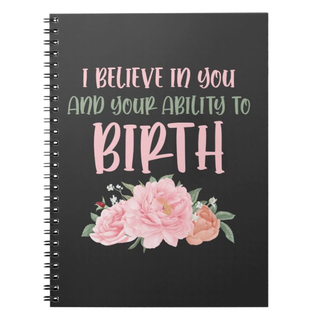 Cute Midwife Baby Catcher Birth Doula Notebook (Front)