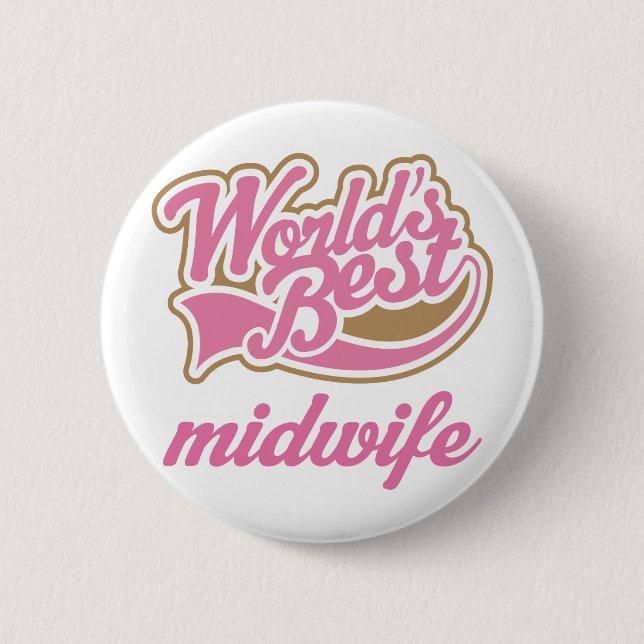 Cute Midwife Pinback Button (Front)